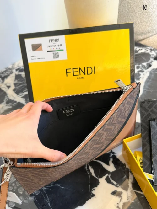Fendi Black Monogram Canvas Wallet