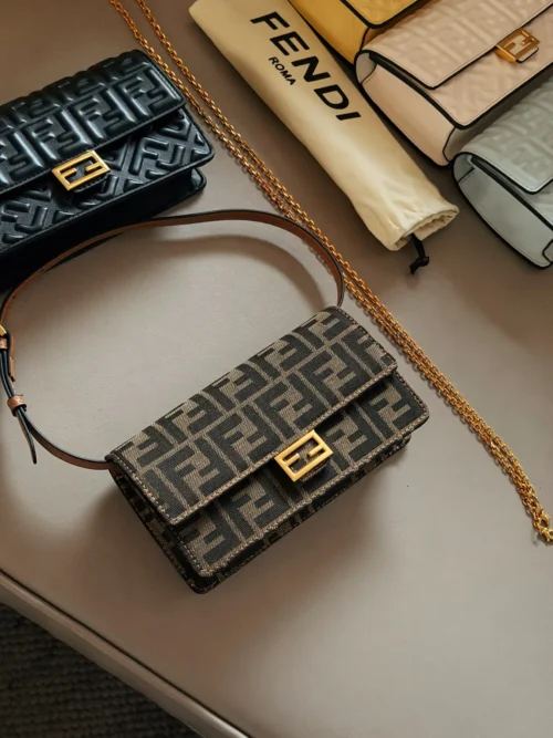 Fendi Chain Leather Crossbody Bag