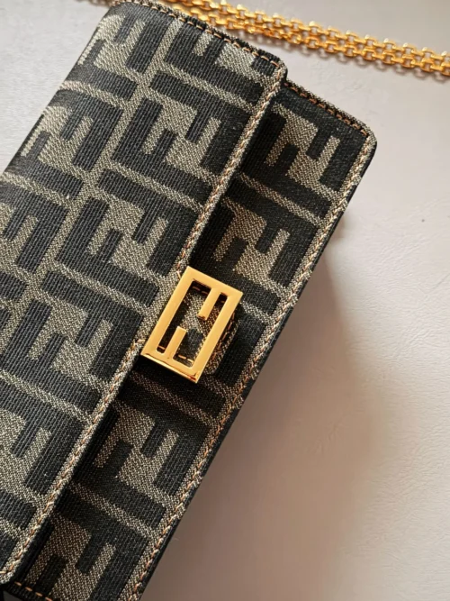 Fendi Chain Leather Crossbody Bag