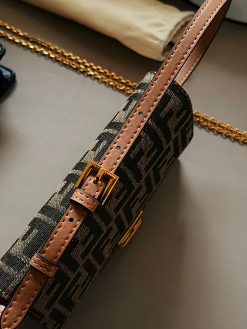 Fendi Chain Leather Crossbody Bag