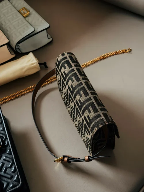 Fendi Chain Leather Crossbody Bag