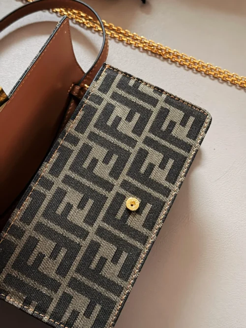 Fendi Chain Leather Crossbody Bag