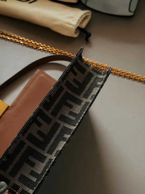 Fendi Chain Leather Crossbody Bag
