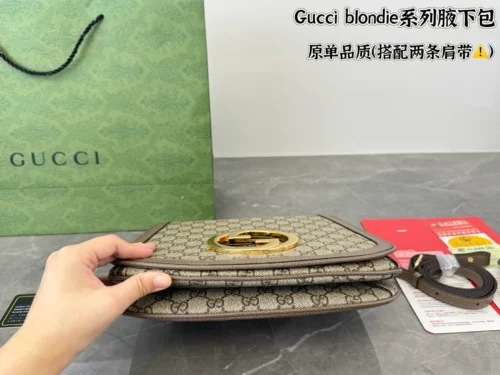 Gucci GG Supreme Brown Chain Leather Hobo Bag Style 0005