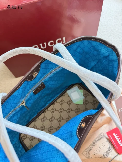 Gucci GG Supreme Monogram Leather Tote Bag