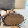 Gucci Black Monogram Leather Bucket Bag