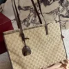 Gucci Brown Monogram Leather Tote Bag Style 0025
