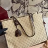 Gucci Brown Monogram Leather Tote Bag Style 0025