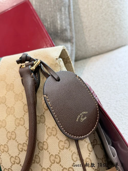 Gucci Horsebit Gold Monogram Canvas Handbag
