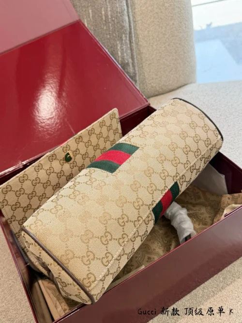 Gucci Horsebit Gold Monogram Canvas Handbag