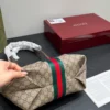Gucci GG Supreme Brown Leather Tote Bag