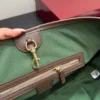 Gucci GG Supreme Brown Leather Tote Bag