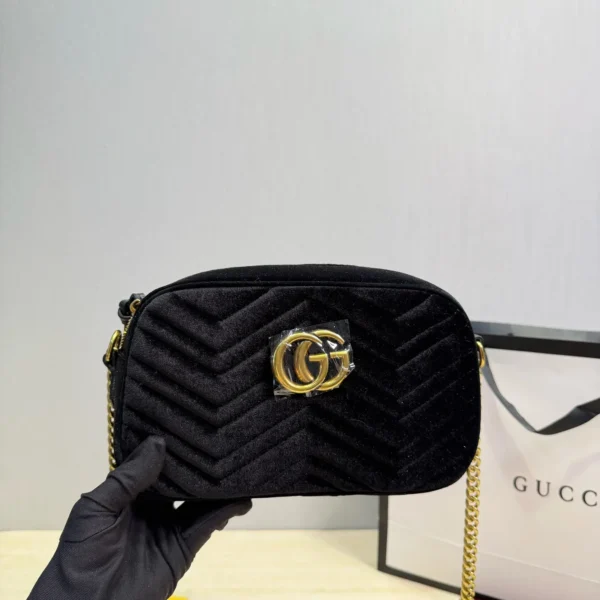 Gucci Black Chain Leather Vanity Bag Style 0042