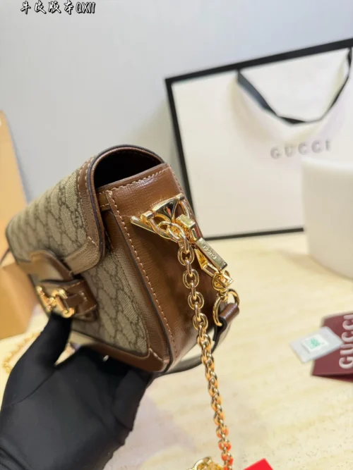 Gucci Gold Chain Baguette Bag