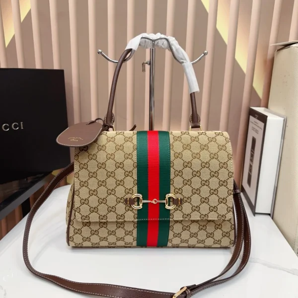Gucci Horsebit Monogram Top Handle Bag