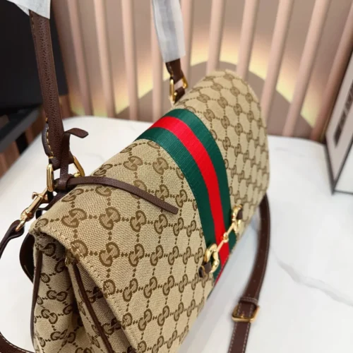 Gucci Horsebit Monogram Top Handle Bag
