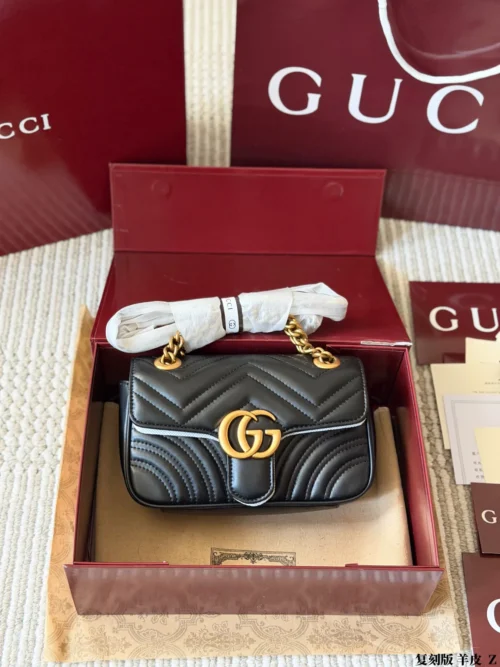 Gucci Marmont Chain Lambskin Vanity Bag