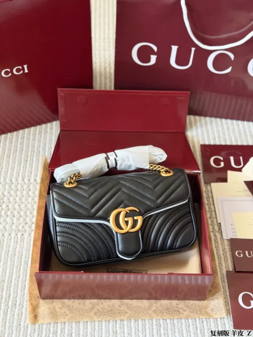 Gucci Marmont Chain Lambskin Vanity Bag