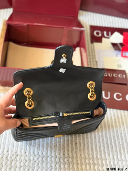 Gucci Marmont Chain Lambskin Vanity Bag