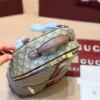Gucci GG Supreme Small Brown Leather Backpack