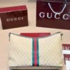 Gucci GG Supreme Brown Monogram Leather Card Holder Style 0136