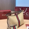 Gucci GG Supreme Brown Monogram Leather Card Holder Style 0136