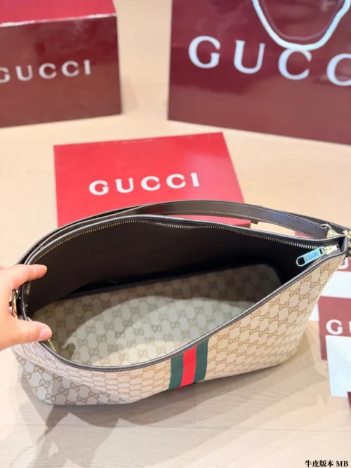 Gucci GG Supreme Brown Monogram Leather Card Holder Style 0136