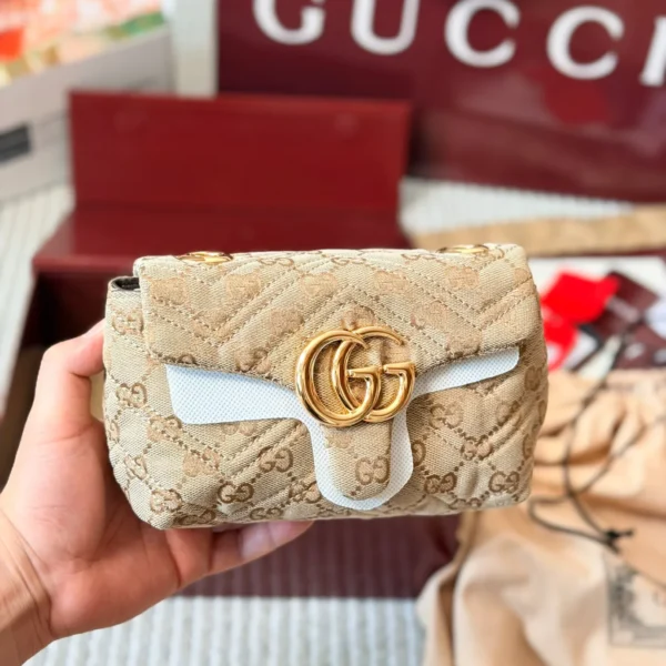 Gucci Marmont Beige Monogram Bag