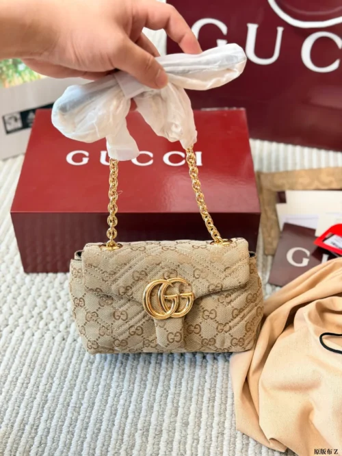 Gucci Marmont Beige Monogram Bag