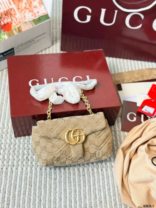 Gucci Marmont Beige Monogram Bag
