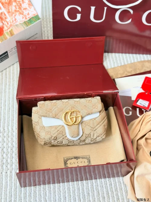 Gucci Marmont Beige Monogram Bag