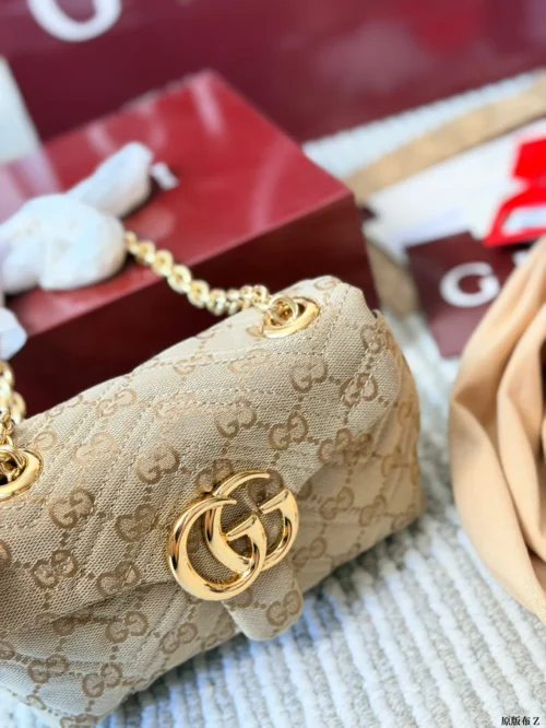 Gucci Marmont Beige Monogram Bag