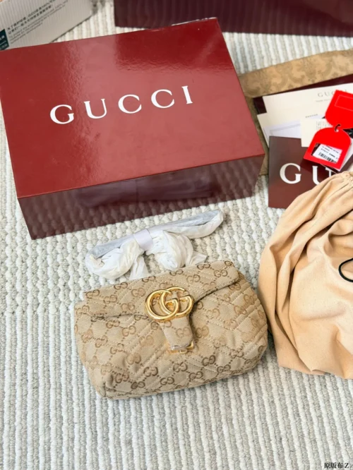 Gucci Marmont Beige Monogram Bag