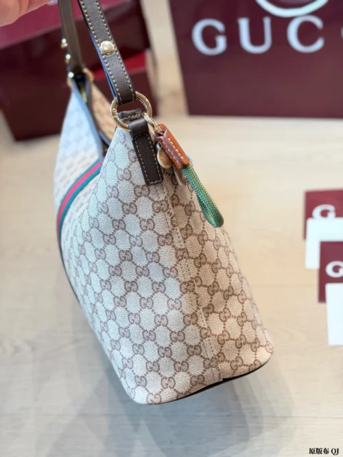 Gucci GG Supreme Mini Brown Monogram Leather Hobo Bag
