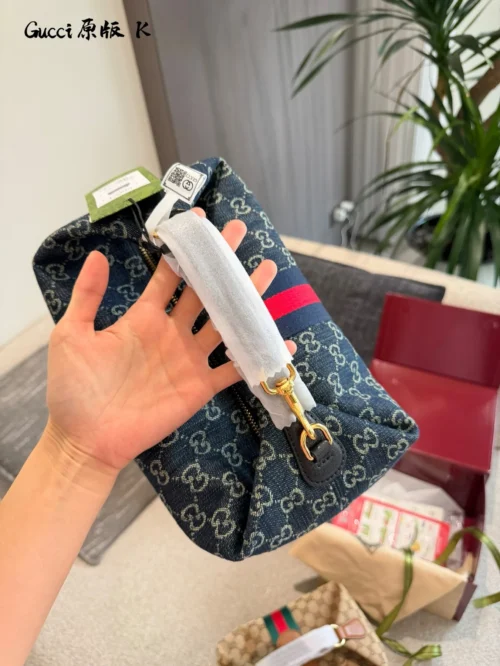Gucci Blue Monogram Denim Bag