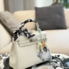 Hermes Kelly Silver Leather Handbag