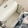 Hermes Kelly Silver Leather Handbag