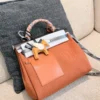 Hermes Herbag Black Leather Bag Style 0122