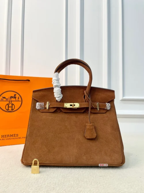 Hermes Birkin Suede Handbag Style 0134