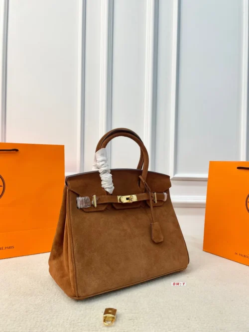 Hermes Birkin Suede Handbag Style 0134