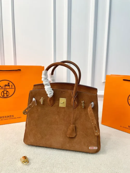 Hermes Birkin Suede Handbag Style 0134