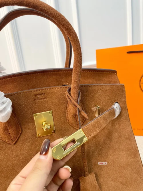 Hermes Birkin Suede Handbag Style 0134