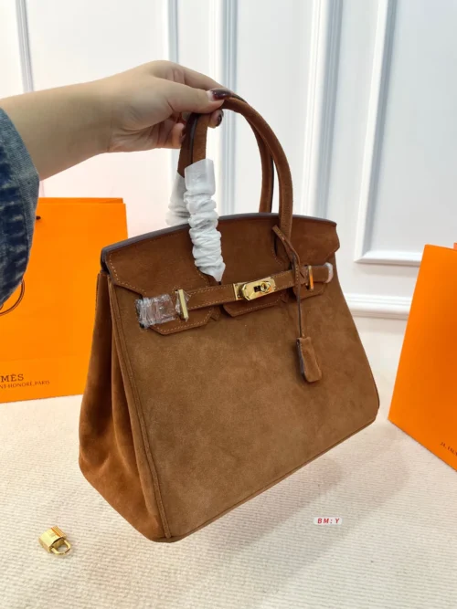 Hermes Birkin Suede Handbag Style 0134