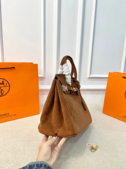 Hermes Birkin Suede Handbag Style 0134