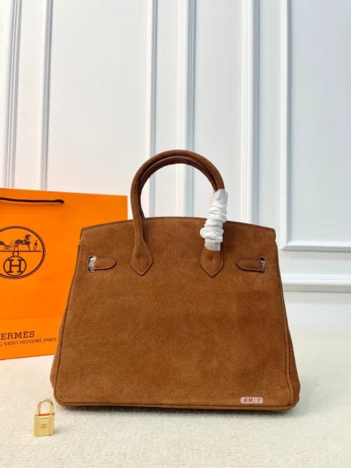 Hermes Birkin Suede Handbag Style 0134