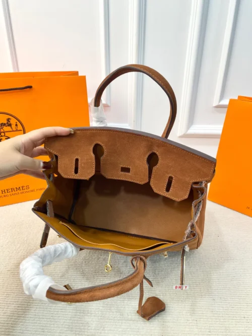 Hermes Birkin Suede Handbag Style 0134