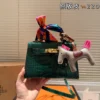 Hermes Kelly Croc-Embossed Leather Bag Style 0154
