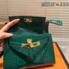 Hermes Kelly Croc-Embossed Leather Bag Style 0154