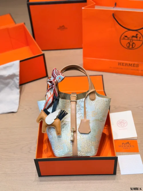 Hermes Picotin White Leather Bag