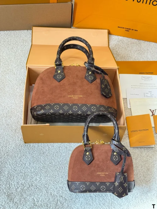 Louis Vuitton Brown Quilted Suede Bag